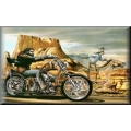 Репродукция картины Дэвида Манна "Ghostrider Motorcycle & Cowboy"